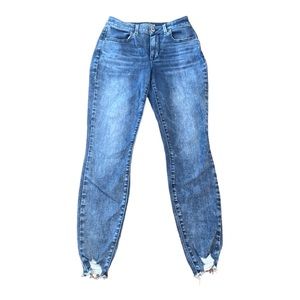 Maurices High Rise Distressed Hem Jeans Size S Reg